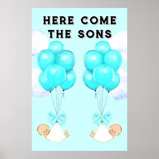 Baby shower Jongen Twins Decoratie (Voorkant)