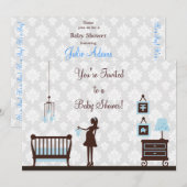 Baby shower: Jongen: Uitnodiging (Voorkant / Achterkant)