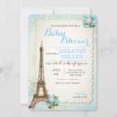 Baby shower Jongen Uitnodigingen in Parijs (Voorkant)