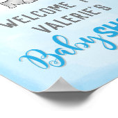 Baby shower jongen van de acute olifant poster (Hoek)