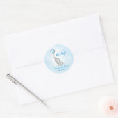 Baby shower jongen van de acute olifant ronde sticker (Envelop)