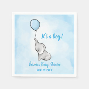 Baby shower jongen van de acute olifant servet