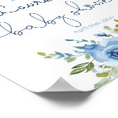 Baby shower jongen welkomstbord, florblauw poster (Hoek)