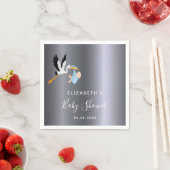 Baby shower jongen zilverblauw servet (Insitu)