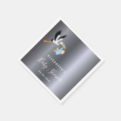 Baby shower jongen zilverblauw servet (Hoek)