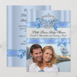 Baby Shower Jongens Blauwe Kleine Prins Foto voor Kaart