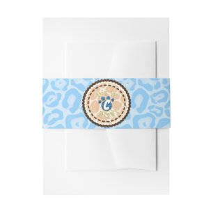 Baby Shower Jongens Blauwe Safari Print Thema Fees Uitnodigingen Wikkel