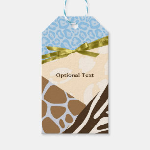 Baby Shower Jongens Blauwe Safari Thema Print Cadeaulabel