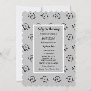 Baby shower Jongens Meisjes Olifant Patterns Grijs Kaart