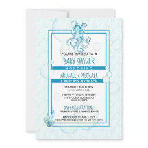 Baby shower #Jongensblauw & Blauwgroen Waterverf #