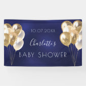 Baby shower jongetje blauw gouden ballonnen spandoek (Horizontaal)