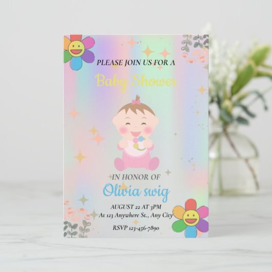 baby shower kaart (Staand voorkant)