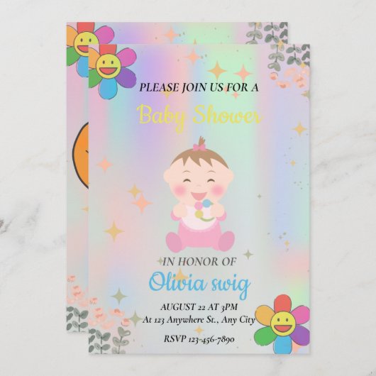 baby shower kaart (Voorkant / Achterkant)