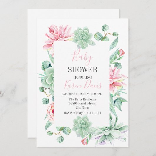 baby shower kaart (Voorkant / Achterkant)