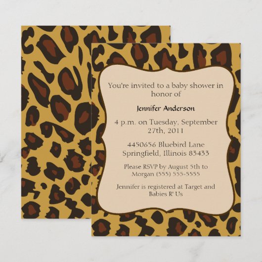 Baby shower kaart (Voorkant / Achterkant)