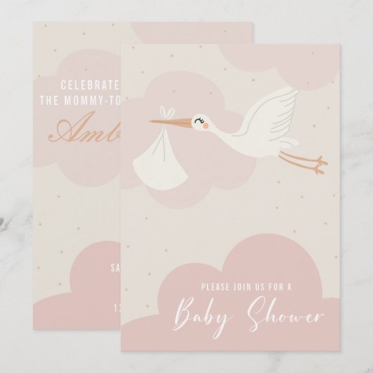 Baby shower kaart (Voorkant / Achterkant)