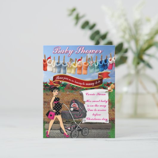 Baby shower kaart (Staand voorkant)