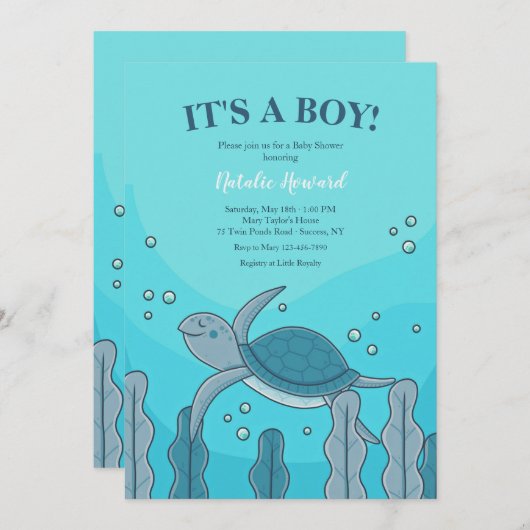 Baby shower kaart (Voorkant / Achterkant)