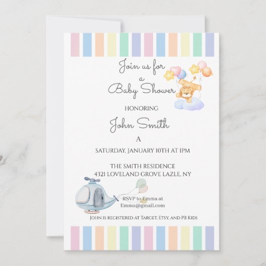 BABY SHOWER KAART (Voorkant)