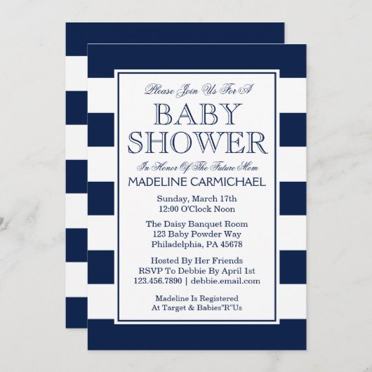 Baby shower kaart (Voorkant / Achterkant)