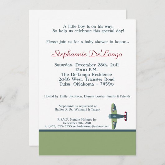  Baby shower Kaart (Voorkant / Achterkant)