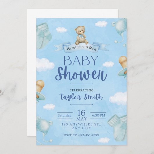 Baby shower kaart (Voorkant / Achterkant)