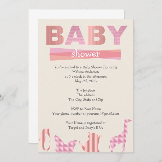 Baby Shower Kaart (Voorkant / Achterkant)