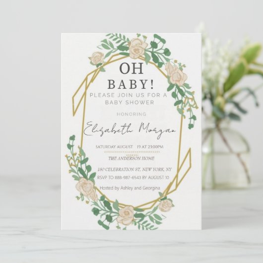  baby shower kaart (Staand voorkant)