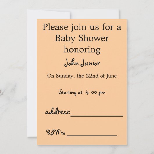 Baby shower kaart (Achterkant)