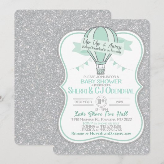 Baby shower kaart (Voorkant / Achterkant)