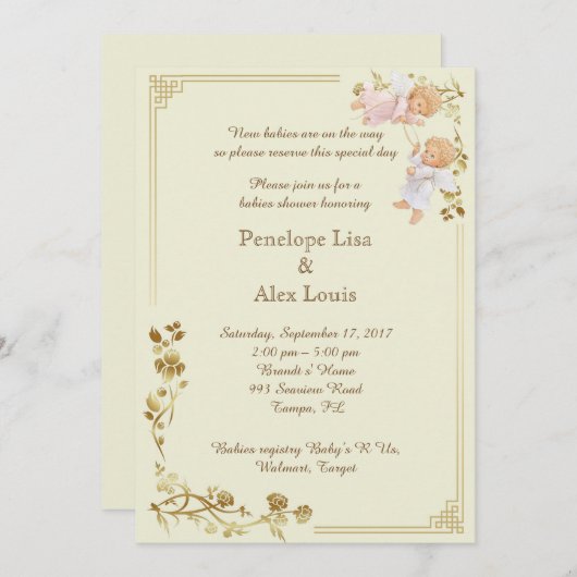 baby shower kaart (Voorkant / Achterkant)