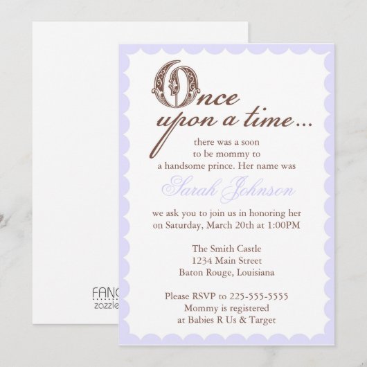 Baby Shower Kaart (Voorkant / Achterkant)