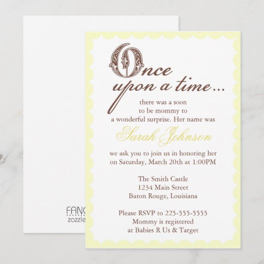 Baby Shower Kaart (Voorkant / Achterkant)