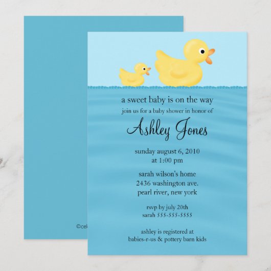 Baby shower kaart (Voorkant / Achterkant)