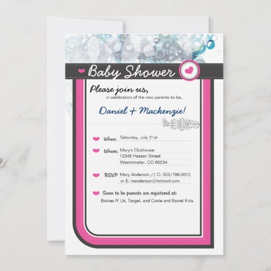 Baby Shower Kaart (Achterkant)