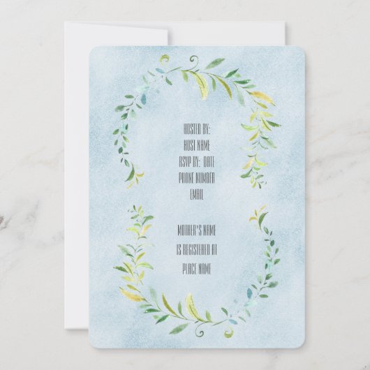 Baby shower kaart (Achterkant)