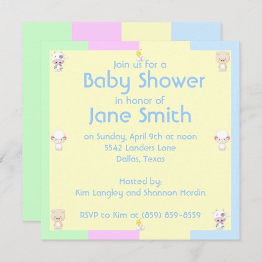 Baby Shower Kaart (Voorkant / Achterkant)