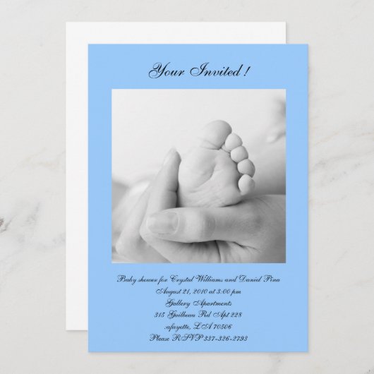 baby shower kaart (Voorkant / Achterkant)