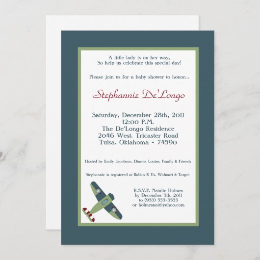  Baby shower Kaart (Voorkant / Achterkant)