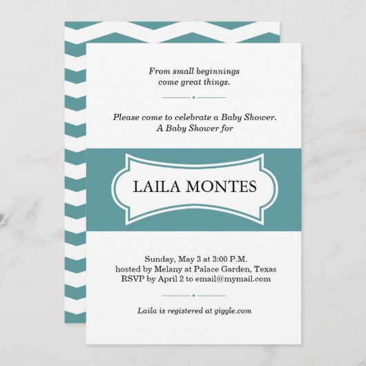 baby shower kaart (Voorkant / Achterkant)