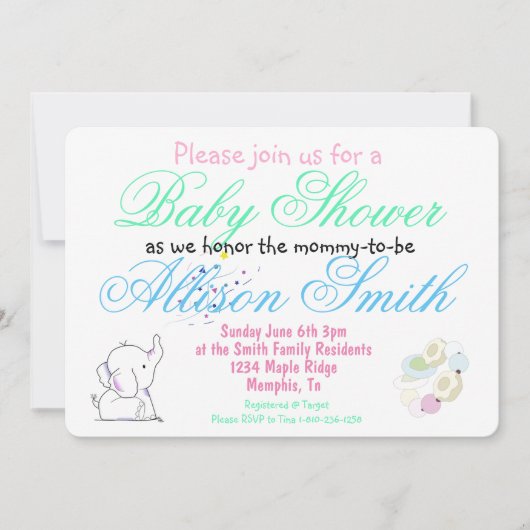 Baby Shower Kaart (Voorkant)