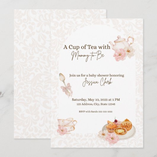 Baby shower kaart (Voorkant / Achterkant)