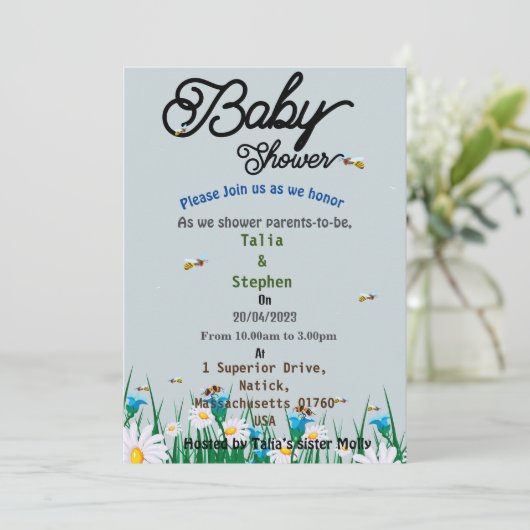 Baby shower kaart (Staand voorkant)