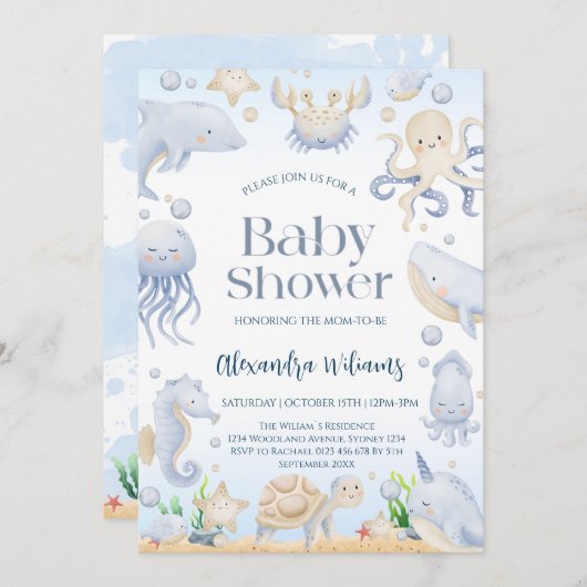 Baby shower kaart (Voorkant / Achterkant)