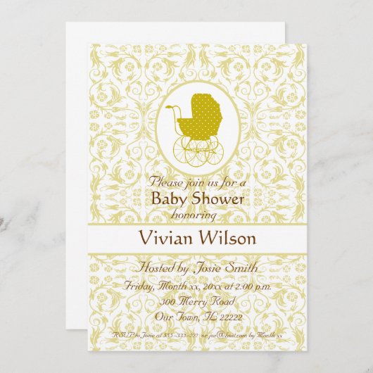 Baby Shower Kaart (Voorkant / Achterkant)