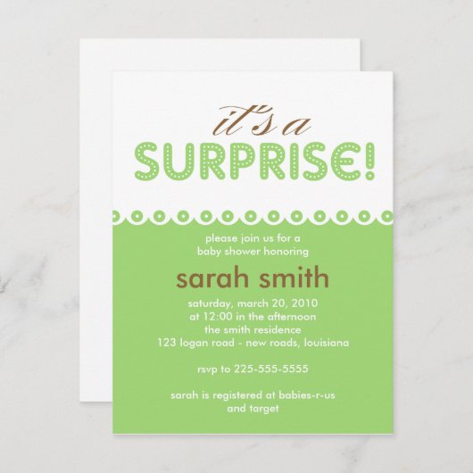 Baby Shower Kaart (Voorkant / Achterkant)