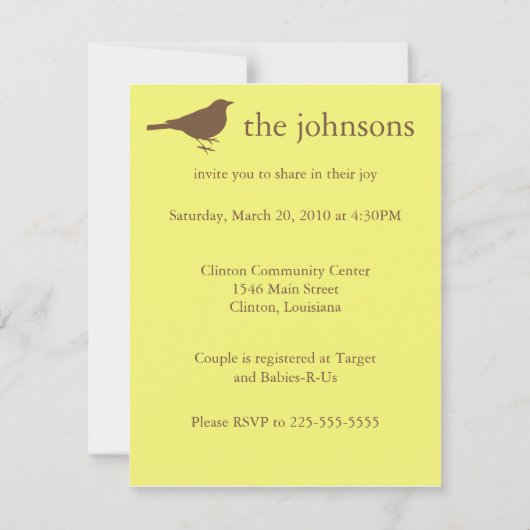 Baby Shower Kaart (Achterkant)