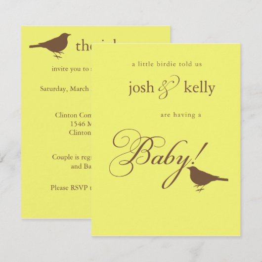 Baby Shower Kaart (Voorkant / Achterkant)