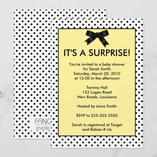 Baby Shower Kaart (Voorkant / Achterkant)