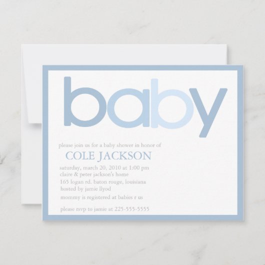 Baby Shower Kaart (Voorkant)